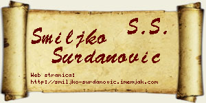 Smiljko Surdanović vizit kartica